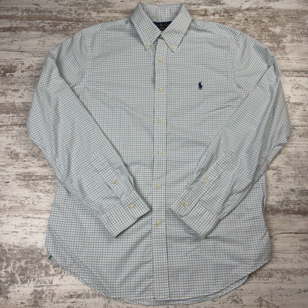 Polo Ralph Lauren Slim Fit Performance Button Down Shirt Mens L Stretch Check